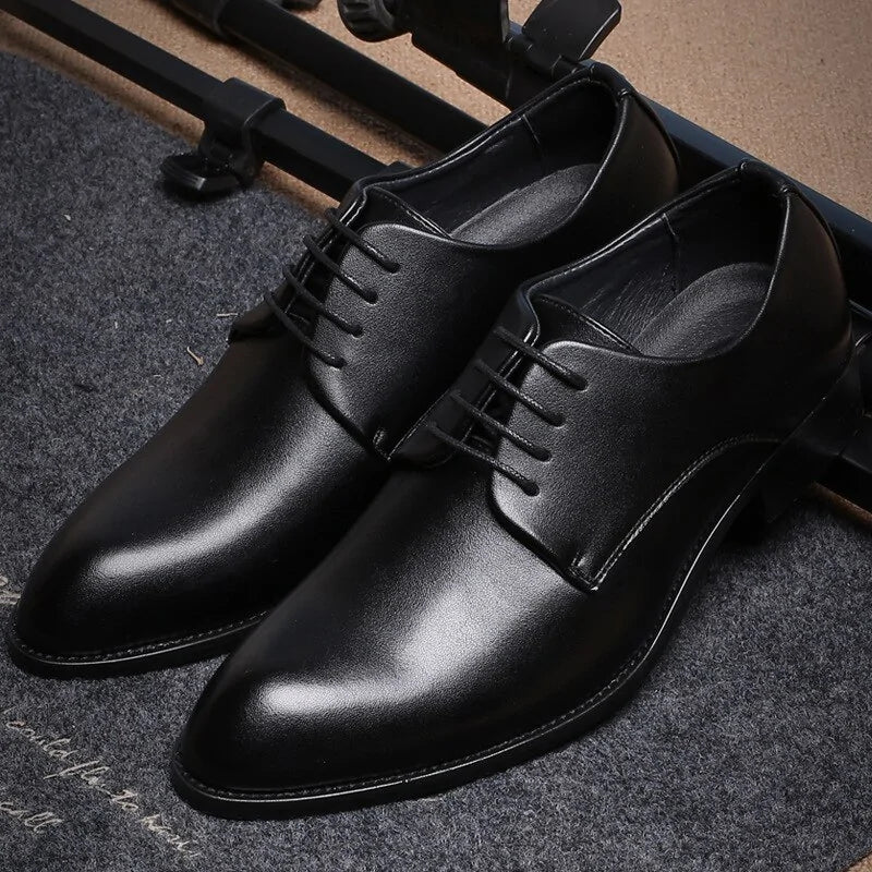 Black Leather Formal Business Shoes™